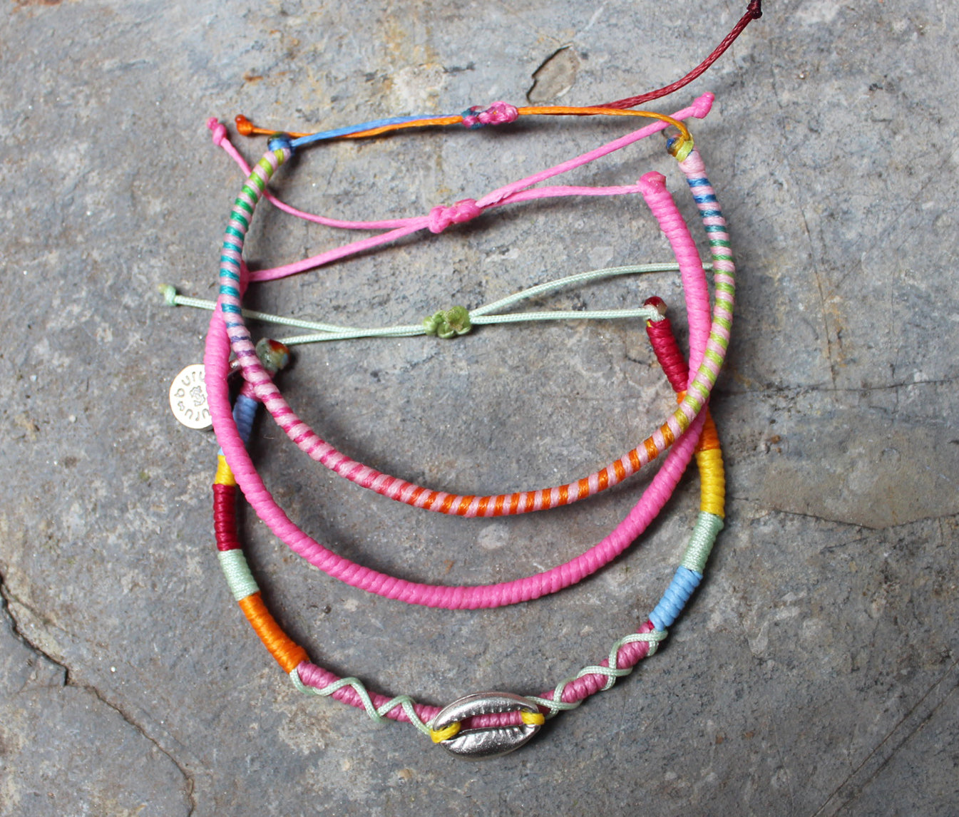 Loop Thin Bracelet Set of 3 / Pinky Shell