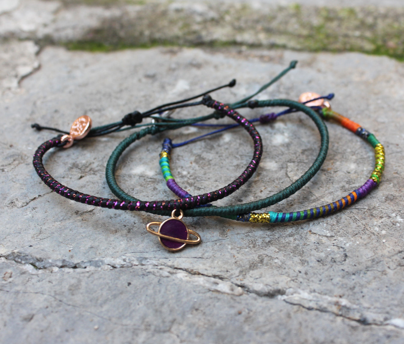 Loop Thin Bracelet Set of 3 / Planet Viola
