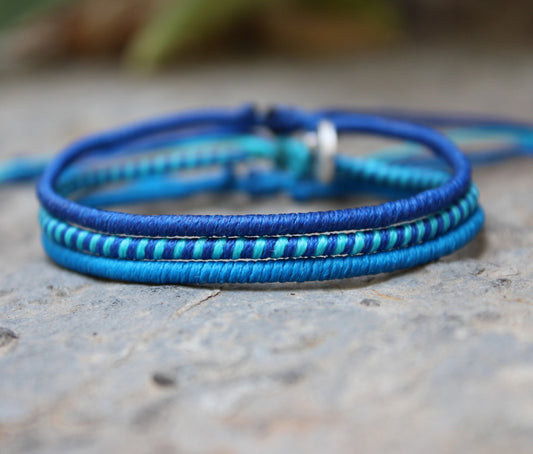 Loop Thin Bracelet Set of 3 / Deep Sea