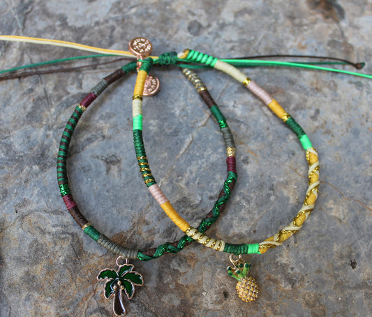 Palm And Pine Anklet Set Of 2