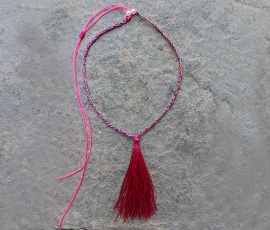 Pink Tassel Necklace