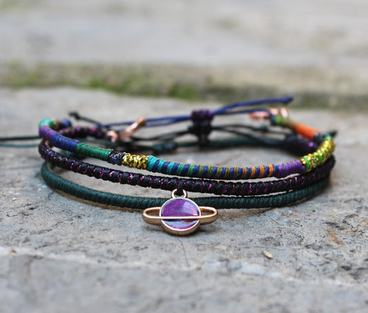Loop Thin Bracelet Set of 3 / Planet Viola