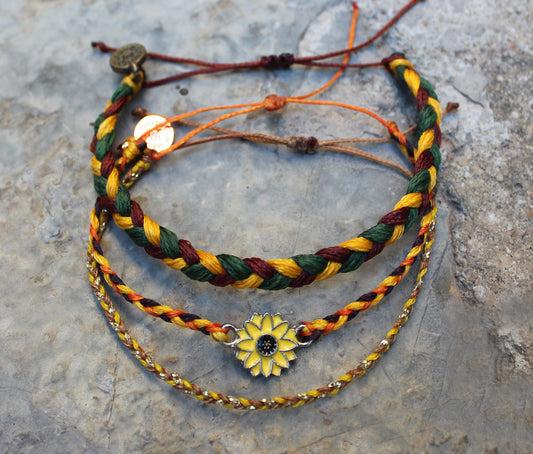 Sun Flower Bracelet Set Of 3